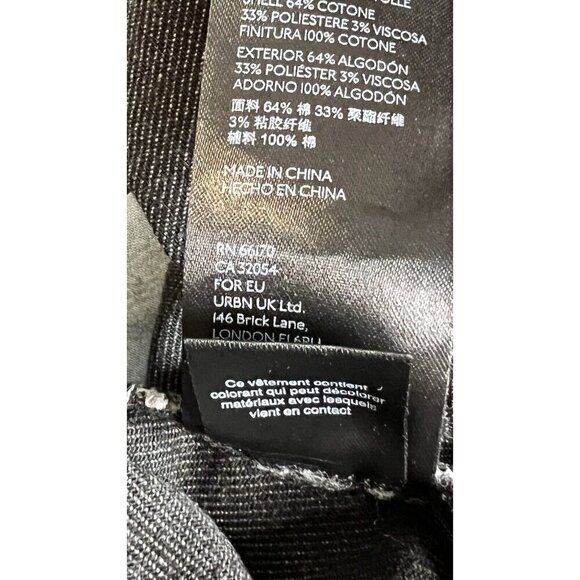 FP We The Free Belted Denim Skirt Grey Black Mini Raw Hem Boho Women's Size 27 - Picture 6 of 6